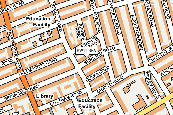 SW11 6SA map - OS OpenMap – Local (Ordnance Survey)