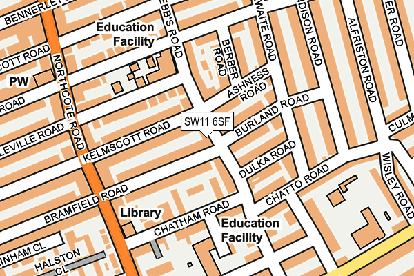 SW11 6SF map - OS OpenMap – Local (Ordnance Survey)