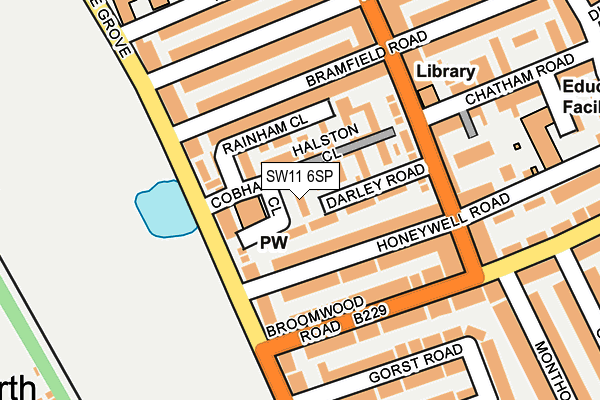 SW11 6SP map - OS OpenMap – Local (Ordnance Survey)