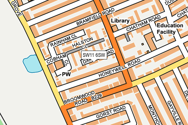 SW11 6SW map - OS OpenMap – Local (Ordnance Survey)