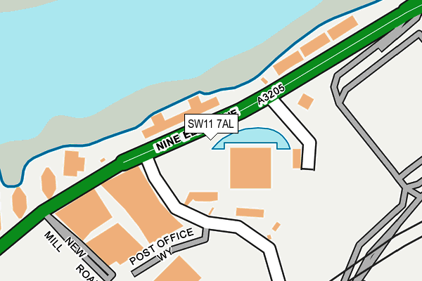 SW11 7AL map - OS OpenMap – Local (Ordnance Survey)