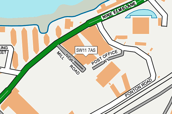 SW11 7AS map - OS OpenMap – Local (Ordnance Survey)