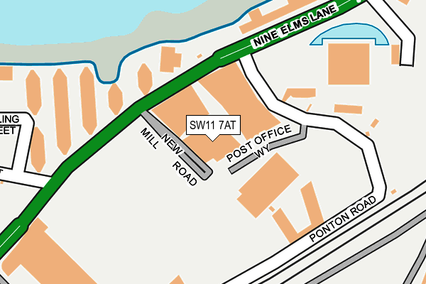 SW11 7AT map - OS OpenMap – Local (Ordnance Survey)