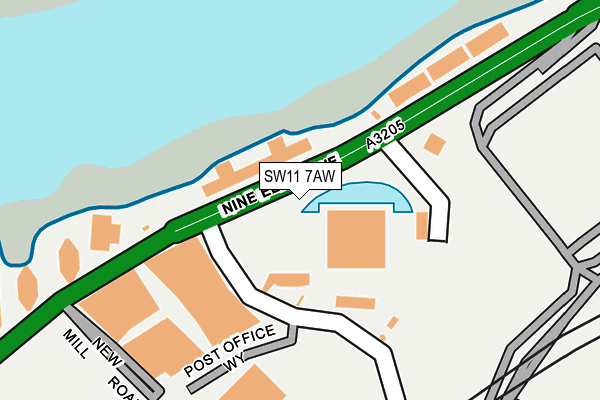 SW11 7AW map - OS OpenMap – Local (Ordnance Survey)