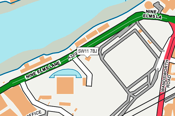 SW11 7BJ map - OS OpenMap – Local (Ordnance Survey)