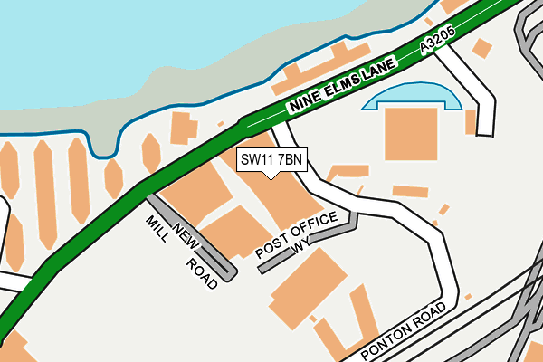 SW11 7BN map - OS OpenMap – Local (Ordnance Survey)