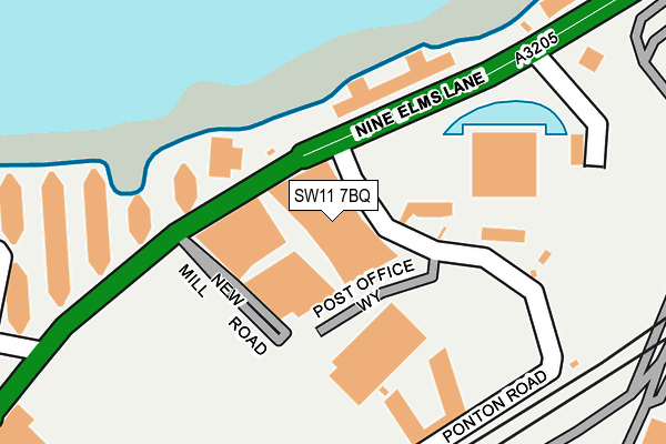 SW11 7BQ map - OS OpenMap – Local (Ordnance Survey)