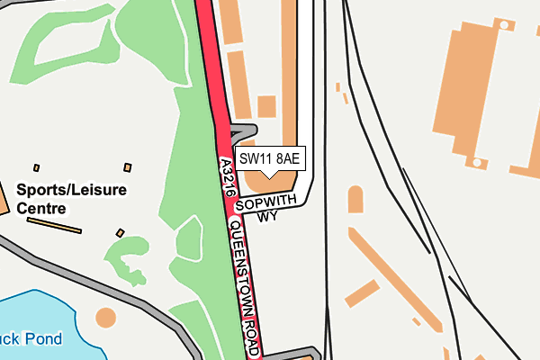 SW11 8AE map - OS OpenMap – Local (Ordnance Survey)