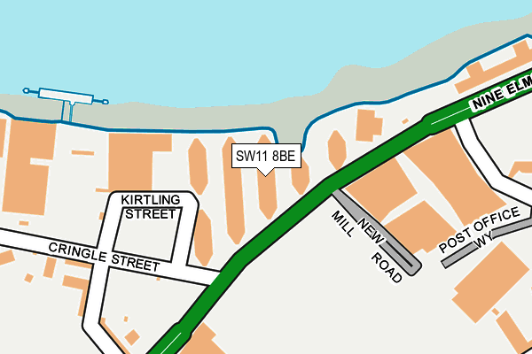 SW11 8BE map - OS OpenMap – Local (Ordnance Survey)