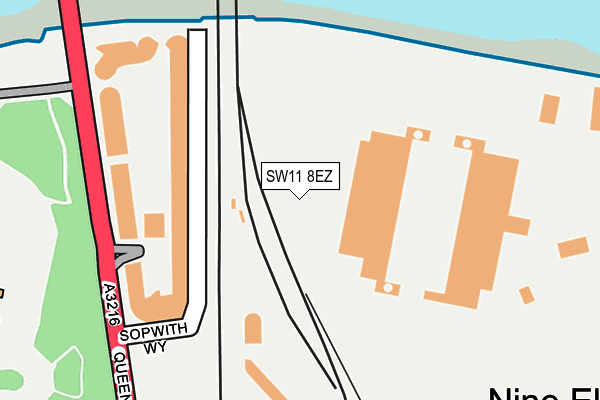 SW11 8EZ map - OS OpenMap – Local (Ordnance Survey)