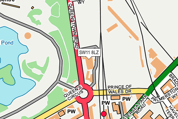 SW11 8LZ map - OS OpenMap – Local (Ordnance Survey)