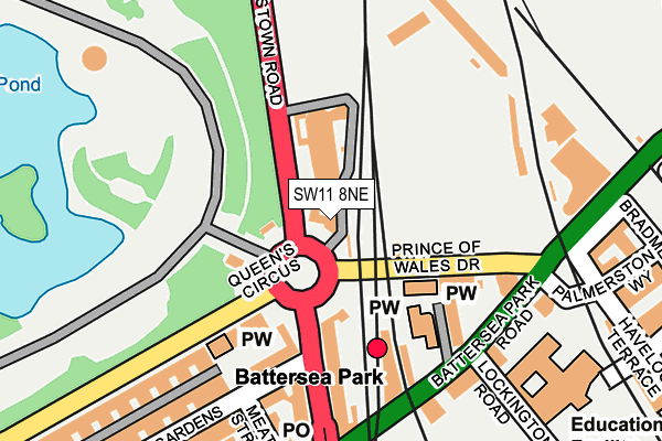 SW11 8NE map - OS OpenMap – Local (Ordnance Survey)
