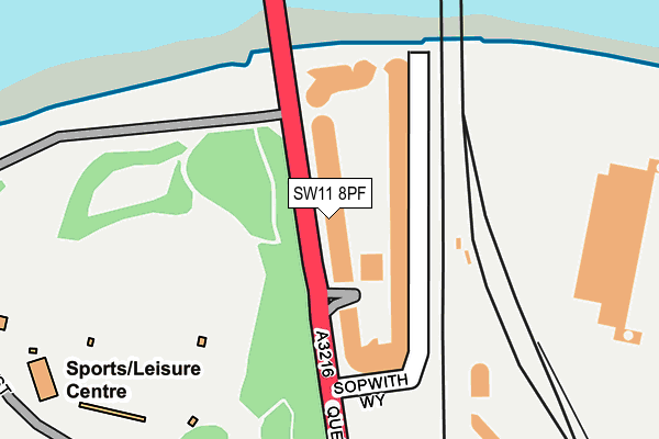 SW11 8PF map - OS OpenMap – Local (Ordnance Survey)