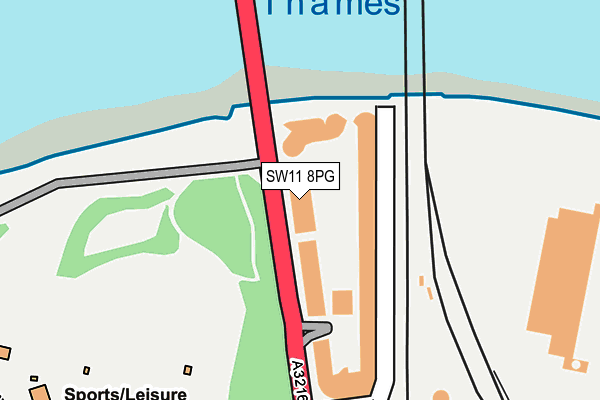 SW11 8PG map - OS OpenMap – Local (Ordnance Survey)