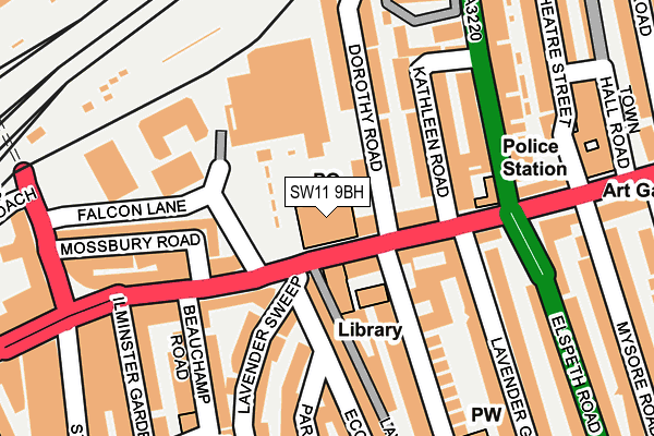 SW11 9BH map - OS OpenMap – Local (Ordnance Survey)