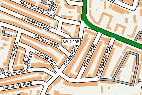 SW12 0DB map - OS OpenMap – Local (Ordnance Survey)