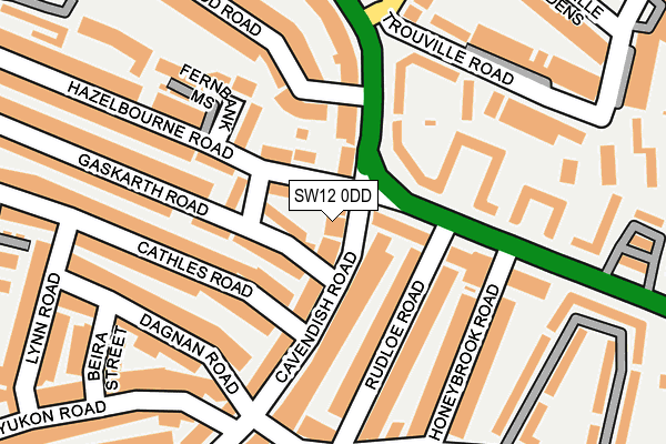SW12 0DD map - OS OpenMap – Local (Ordnance Survey)
