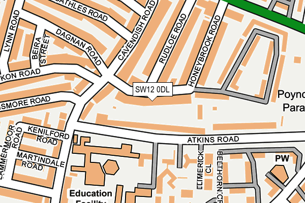 SW12 0DL map - OS OpenMap – Local (Ordnance Survey)