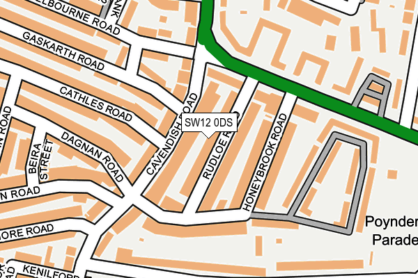 SW12 0DS map - OS OpenMap – Local (Ordnance Survey)