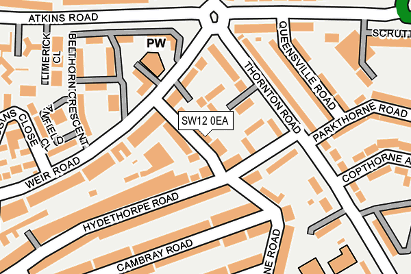 SW12 0EA map - OS OpenMap – Local (Ordnance Survey)