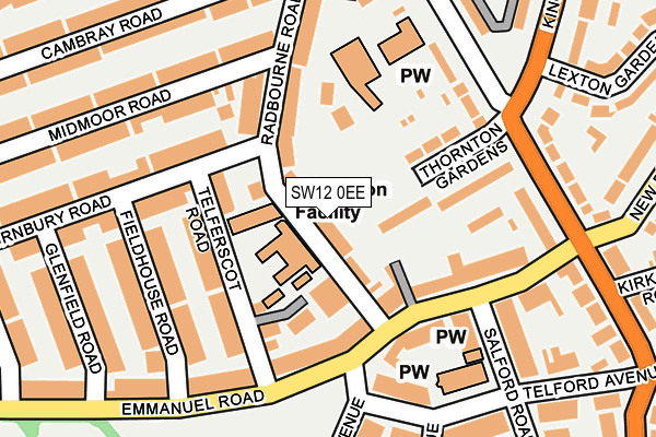 SW12 0EE map - OS OpenMap – Local (Ordnance Survey)