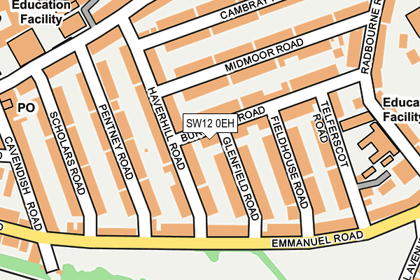 SW12 0EH map - OS OpenMap – Local (Ordnance Survey)