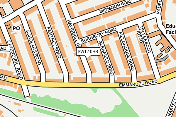 SW12 0HB map - OS OpenMap – Local (Ordnance Survey)