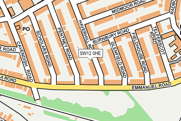 SW12 0HE map - OS OpenMap – Local (Ordnance Survey)