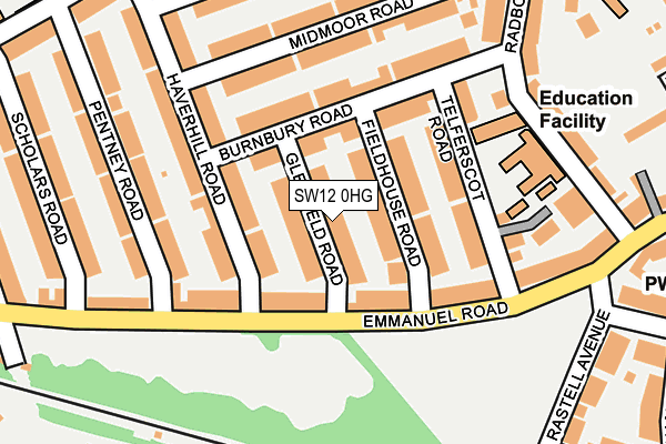 SW12 0HG map - OS OpenMap – Local (Ordnance Survey)