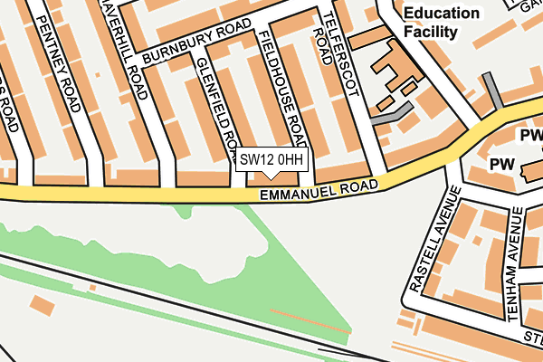SW12 0HH map - OS OpenMap – Local (Ordnance Survey)