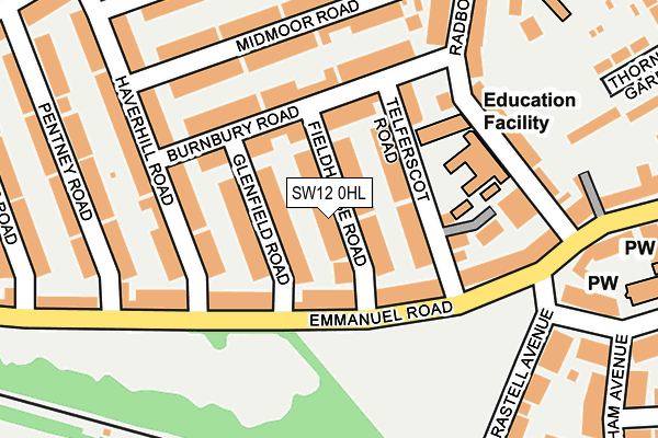 SW12 0HL map - OS OpenMap – Local (Ordnance Survey)