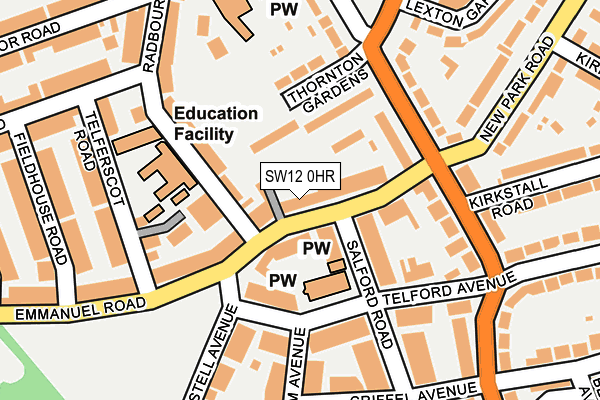 SW12 0HR map - OS OpenMap – Local (Ordnance Survey)