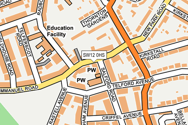 SW12 0HS map - OS OpenMap – Local (Ordnance Survey)