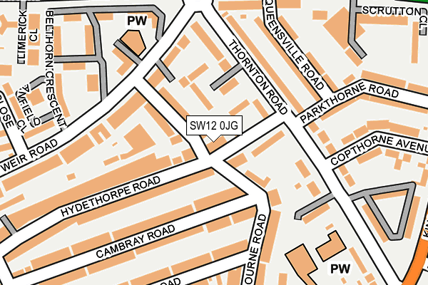 SW12 0JG map - OS OpenMap – Local (Ordnance Survey)