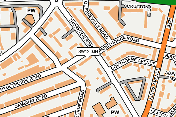 SW12 0JH map - OS OpenMap – Local (Ordnance Survey)