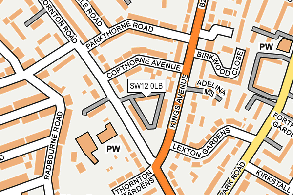 SW12 0LB map - OS OpenMap – Local (Ordnance Survey)