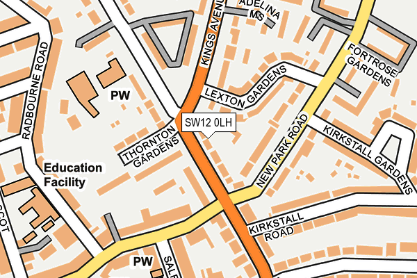 SW12 0LH map - OS OpenMap – Local (Ordnance Survey)