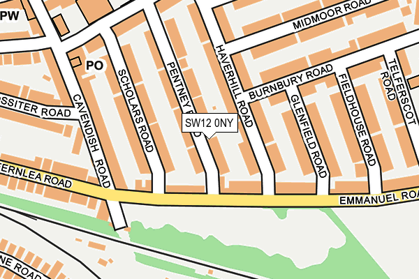 SW12 0NY map - OS OpenMap – Local (Ordnance Survey)