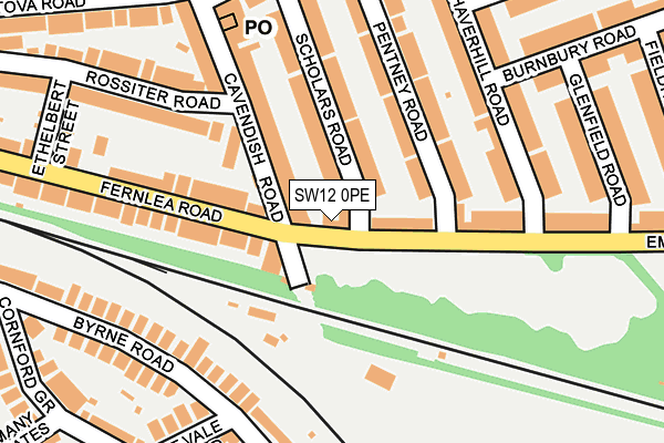 SW12 0PE map - OS OpenMap – Local (Ordnance Survey)