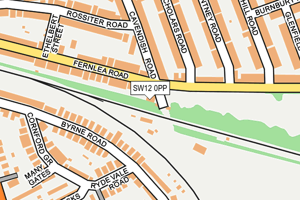 SW12 0PP map - OS OpenMap – Local (Ordnance Survey)