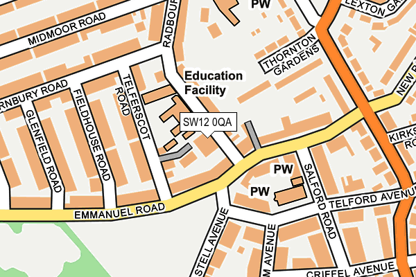 SW12 0QA map - OS OpenMap – Local (Ordnance Survey)