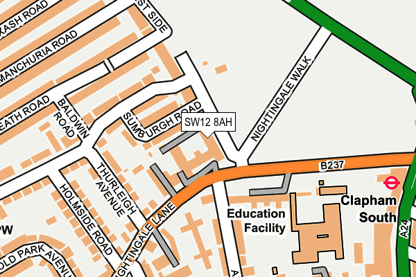 SW12 8AH map - OS OpenMap – Local (Ordnance Survey)