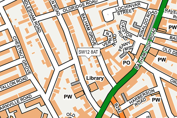 SW12 8AT map - OS OpenMap – Local (Ordnance Survey)