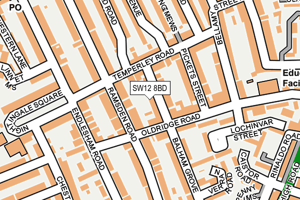 SW12 8BD map - OS OpenMap – Local (Ordnance Survey)