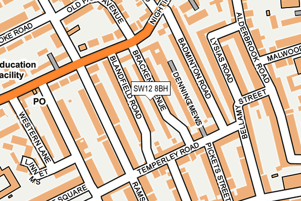 SW12 8BH map - OS OpenMap – Local (Ordnance Survey)