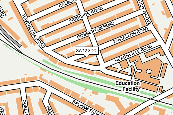 SW12 8DQ map - OS OpenMap – Local (Ordnance Survey)