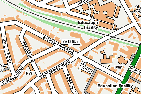 SW12 8DS map - OS OpenMap – Local (Ordnance Survey)