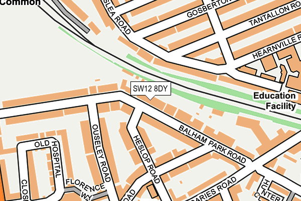 SW12 8DY map - OS OpenMap – Local (Ordnance Survey)