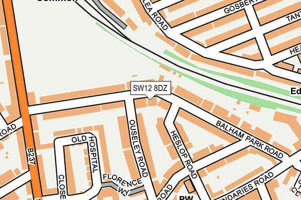 SW12 8DZ map - OS OpenMap – Local (Ordnance Survey)
