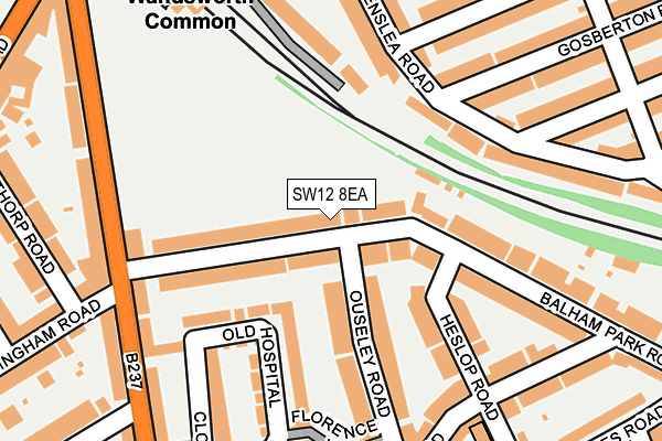 SW12 8EA map - OS OpenMap – Local (Ordnance Survey)